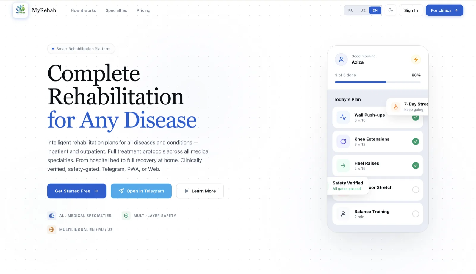MyRehab - Rehabilitation Operating System