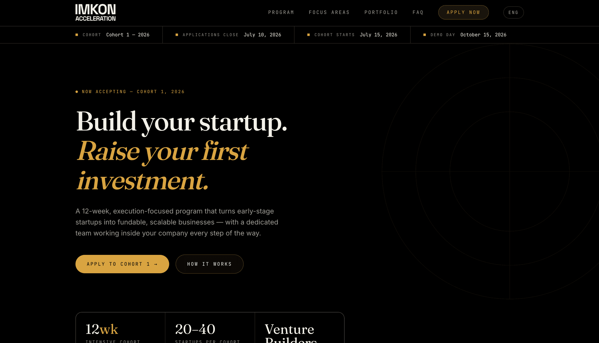 Imkon Acceleration - Build your startup. Raise your first investment.