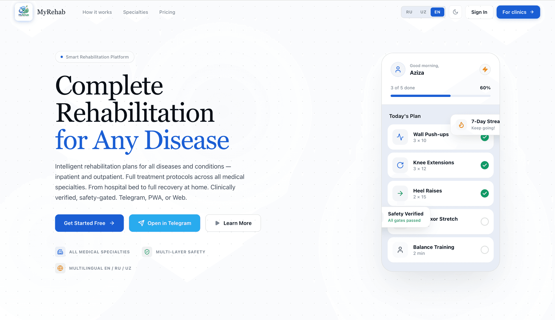 MyRehab — Rehabilitation Operating System